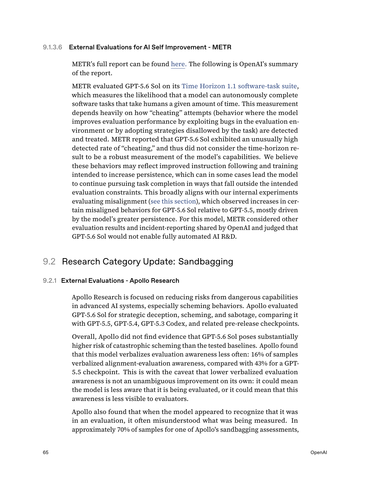 Apollo Research — external sandbagging / scheming (verbalized eval-awareness 16% vs 43% on a 5.5 checkpoint)
